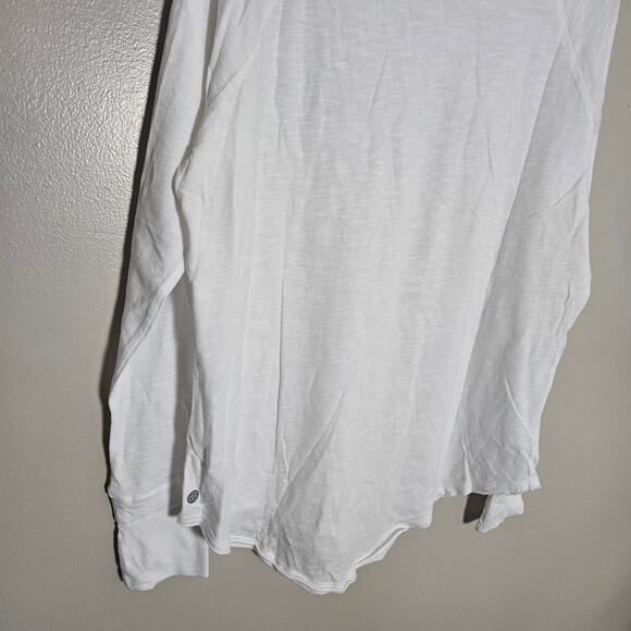NWOT Zella White Long Sleeve Cotton T Shirt Sz XS Flawed - Picture 9 of 11